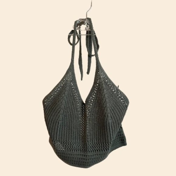 Aerie Crochet Halter Crop Top - Picture 1 of 5